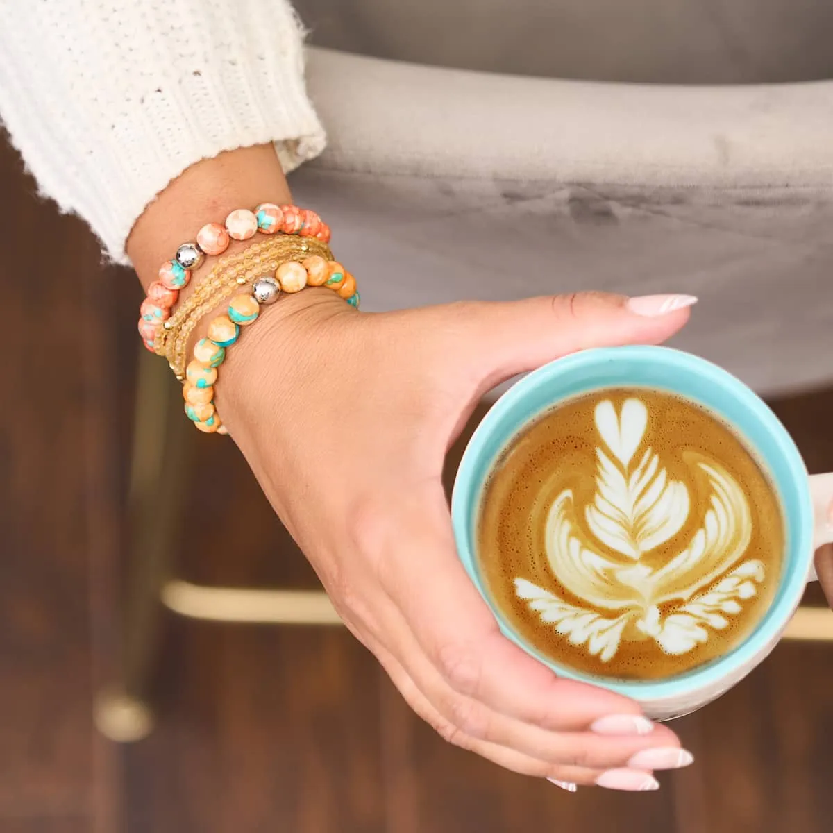 Picasso Porcelain Bracelet | Tangerine Turquoise