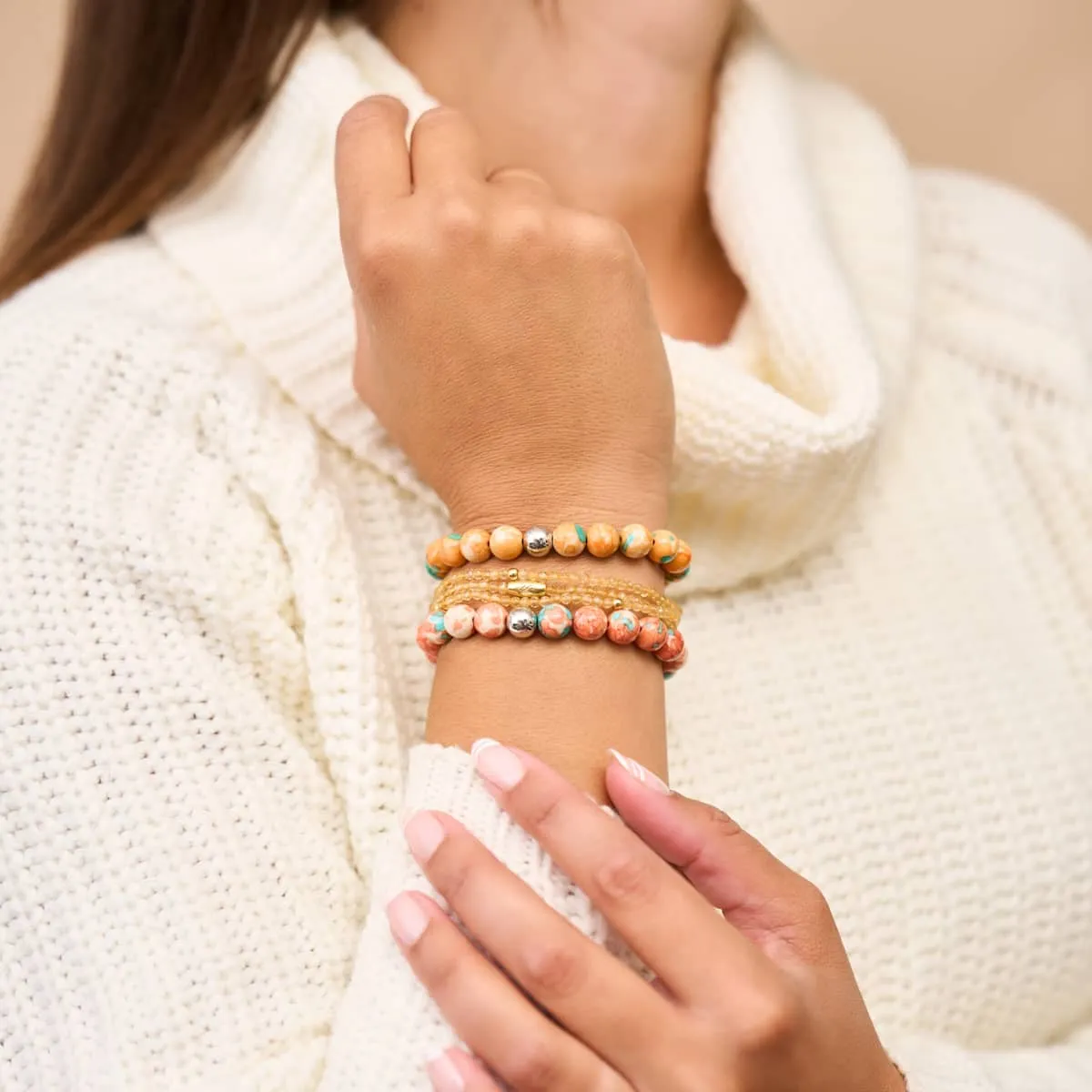 Picasso Porcelain Bracelet | Tangerine Turquoise