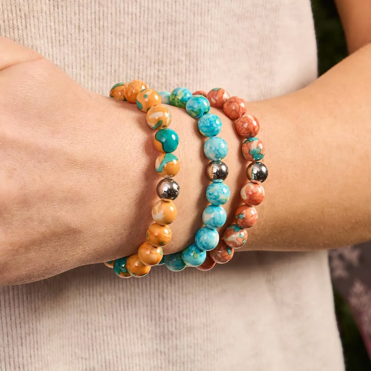 Picasso Porcelain Bracelet | Tangerine Turquoise