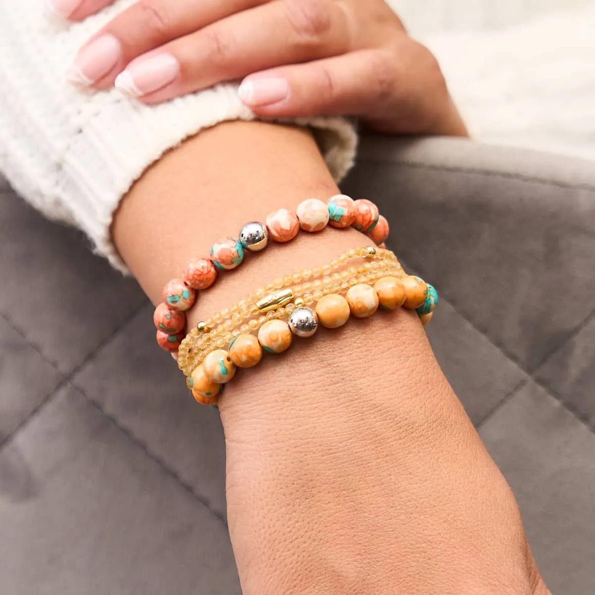 Picasso Porcelain Bracelet | Tangerine Turquoise
