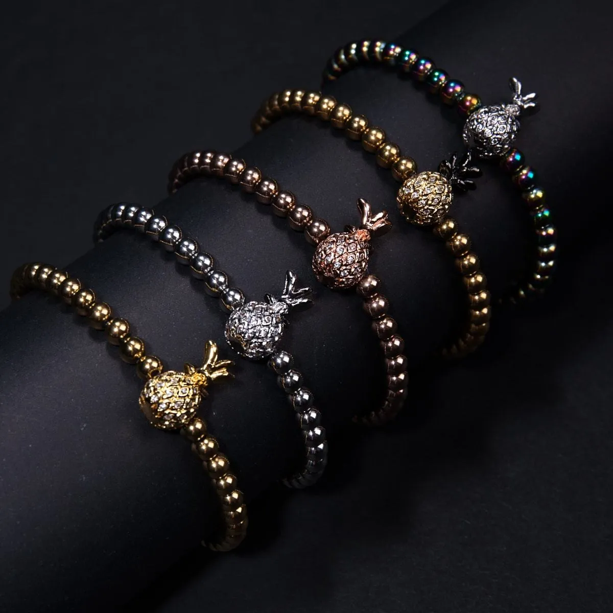 Pina Colada | Unicorn Silver | Crystal Pineapple Bracelet