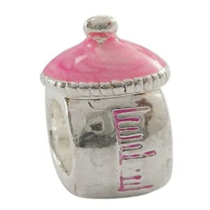 Pink Baby Bottle For Snake Chain Charm Bracelet