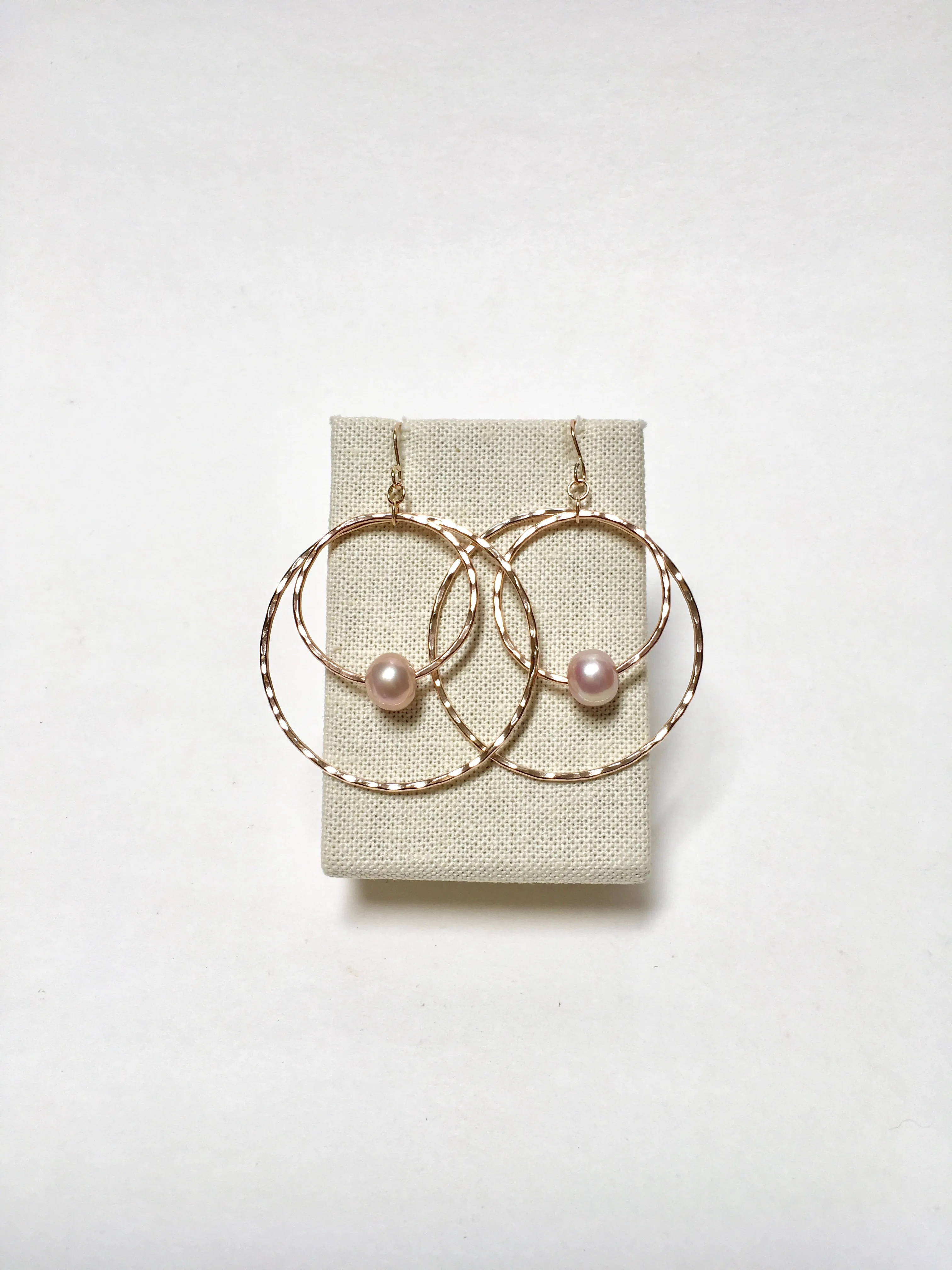 Pink Edison Pearl Hoop within a Hoop Earrings