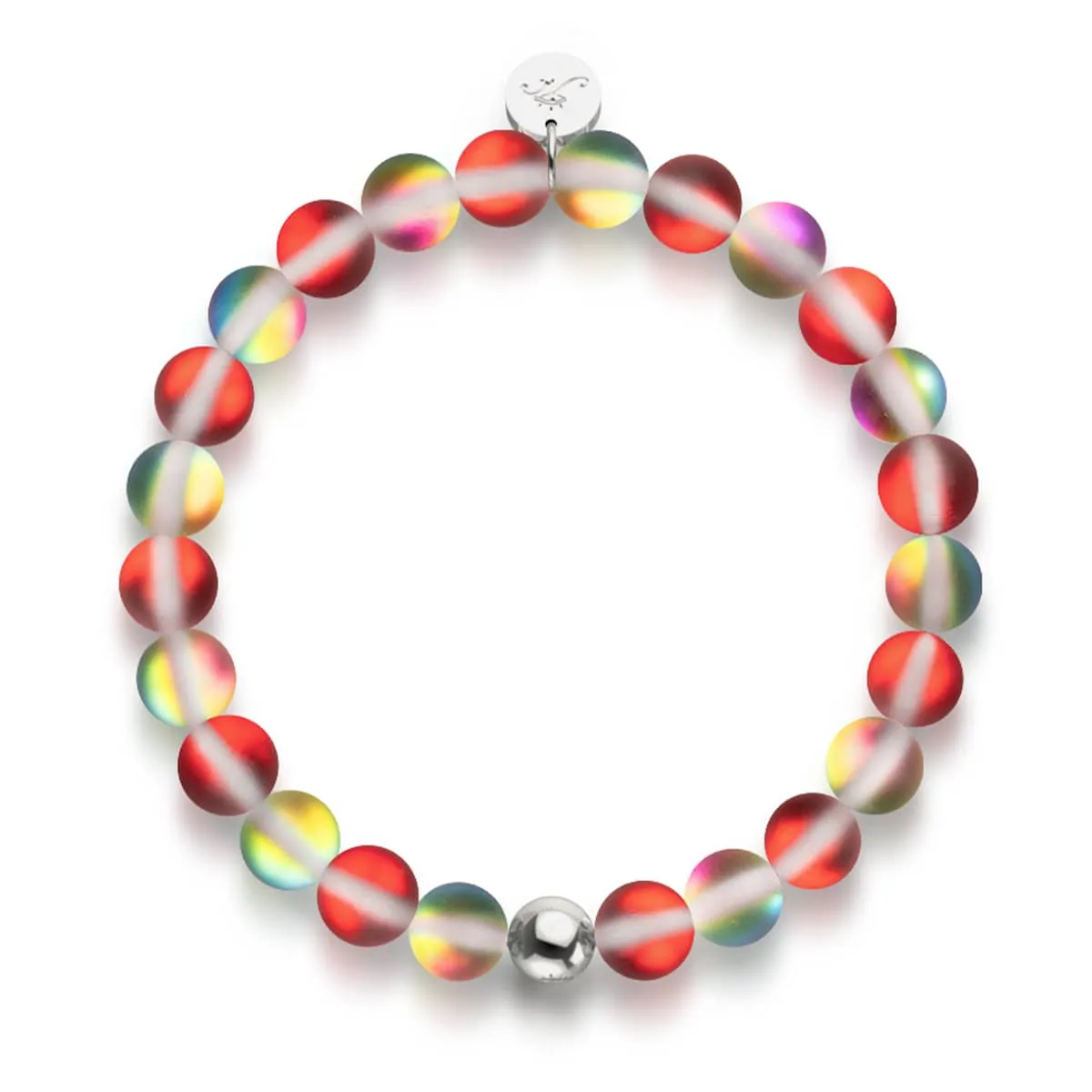 Pomegranate | Silver | Mermaid Glass Bead Bracelet