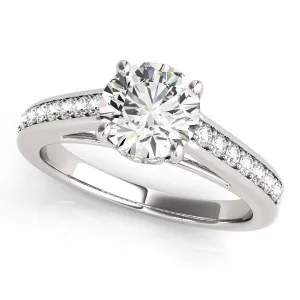 Presley Round Center Stone Diamond Channel Cathedral Ring