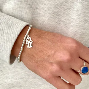 PROTECT | Silver Hamsa Hand Bracelet