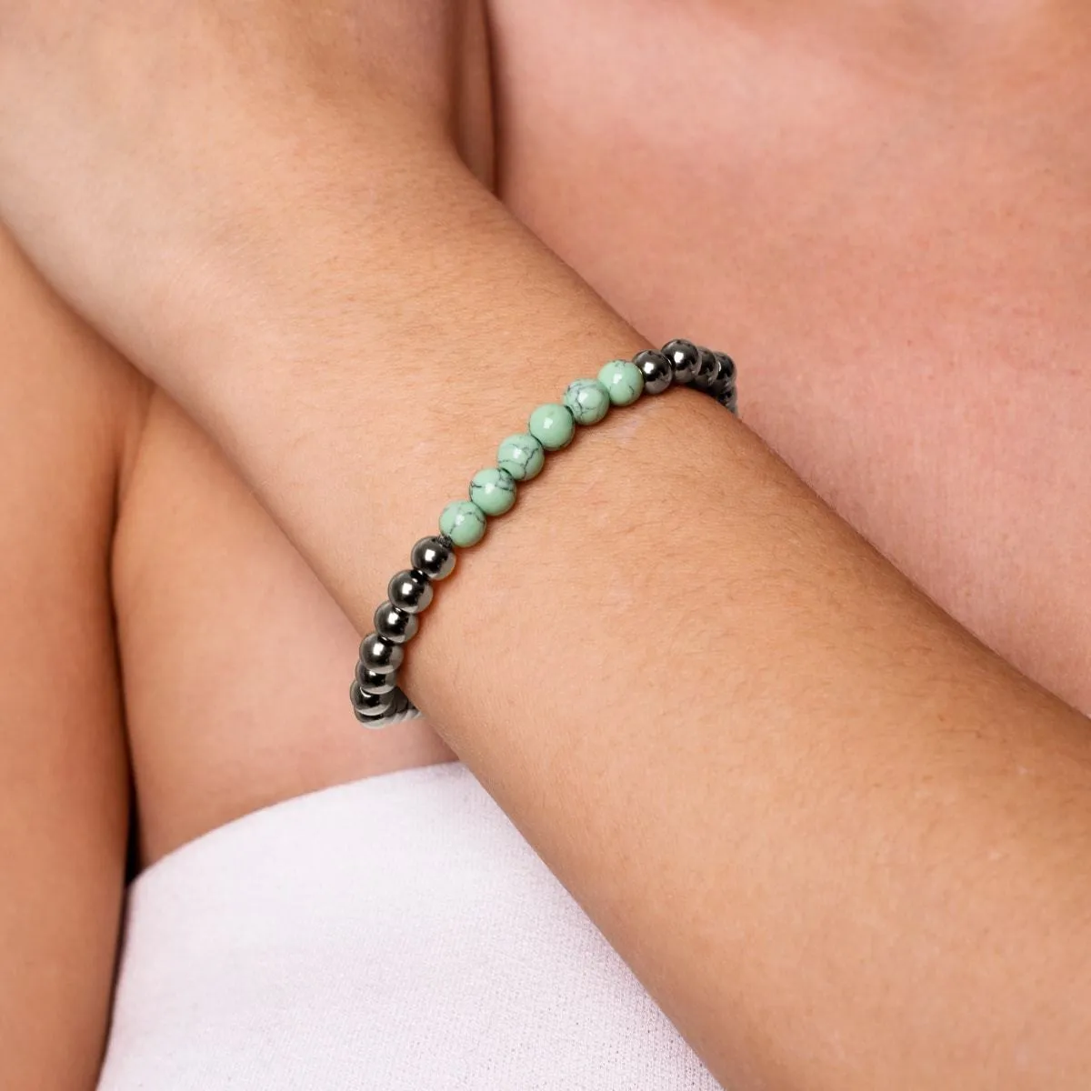 Proud | Silver | Green Turquoise | Gemstone Expression Bracelet