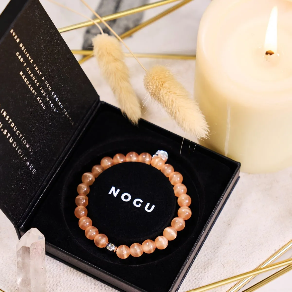 Pumpkin | .925 Sterling Silver | Cheshire Glass Bracelet