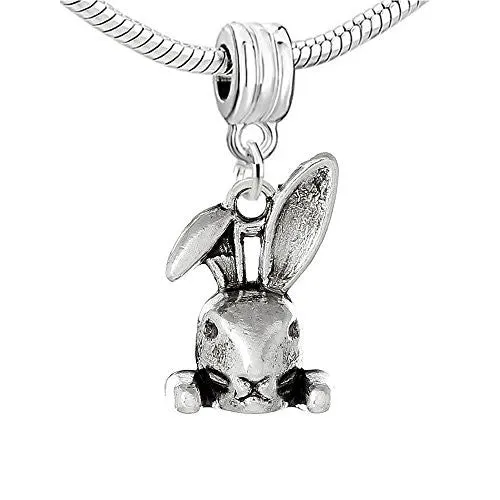 Rabbit Charm Bead Spacer Bead for European Snake Chain Charm Bracelet