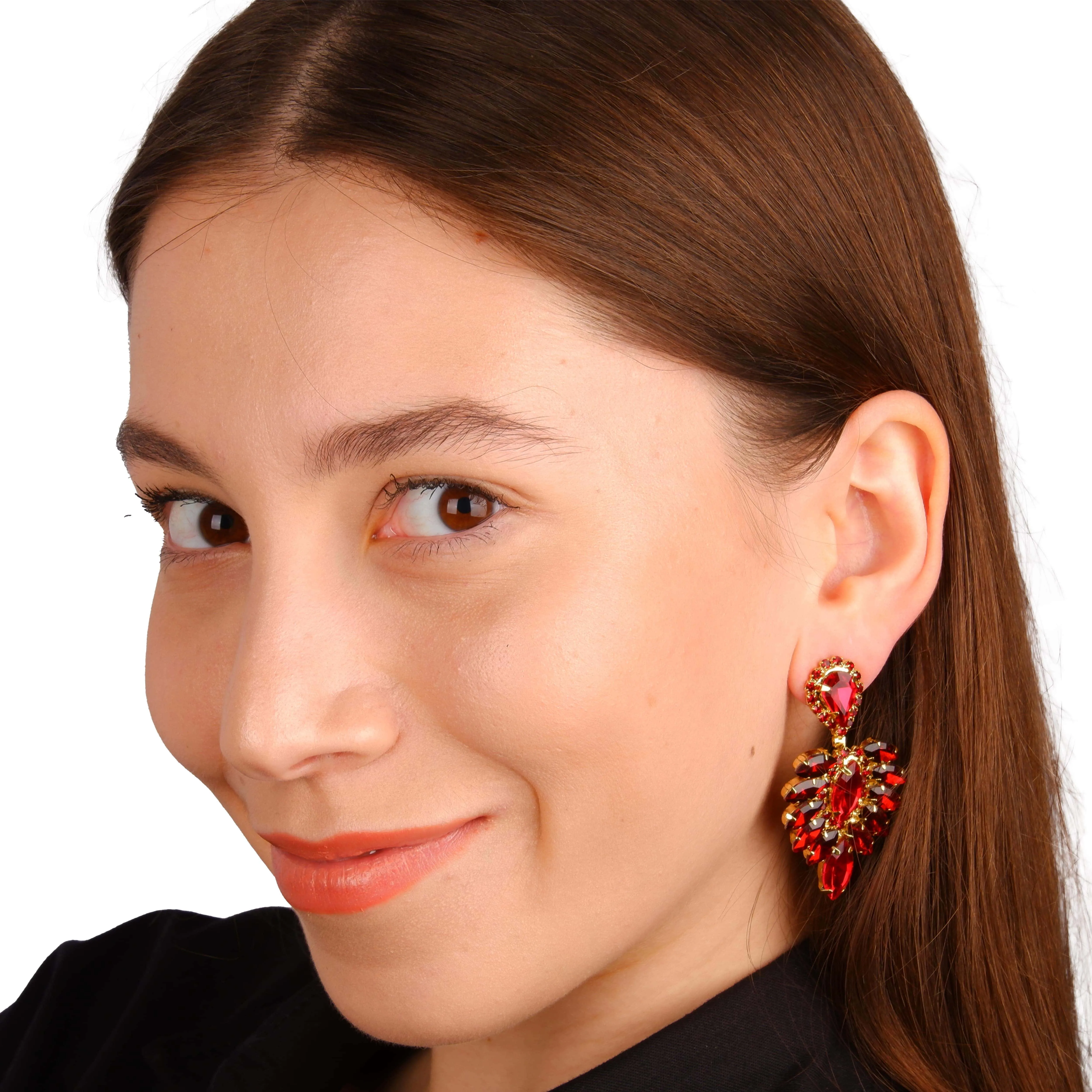 Radiant Glass Stone Bridal Earrings
