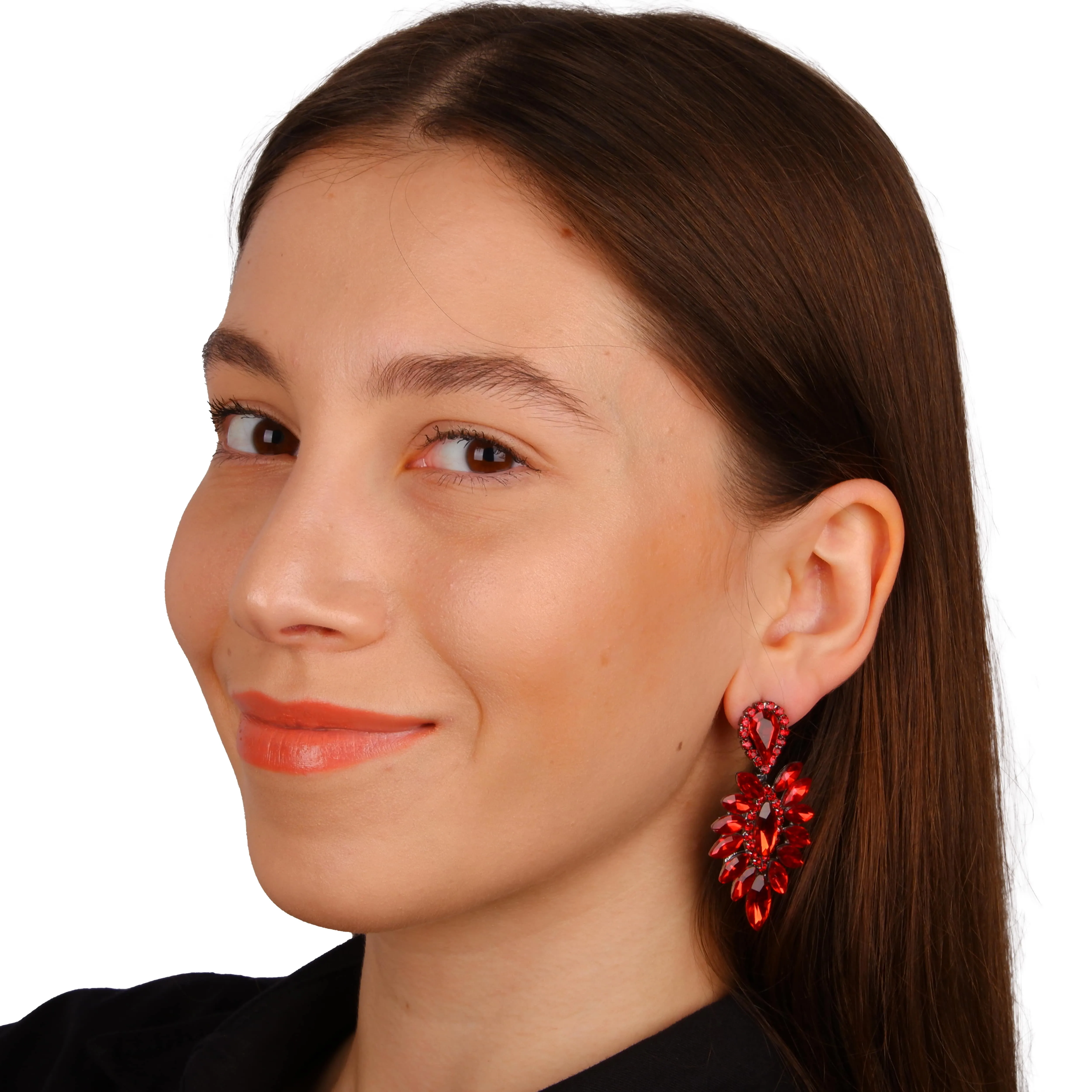 Radiant Glass Stone Bridal Earrings