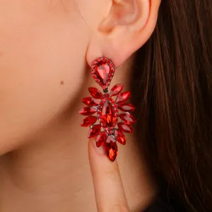 Radiant Glass Stone Bridal Earrings