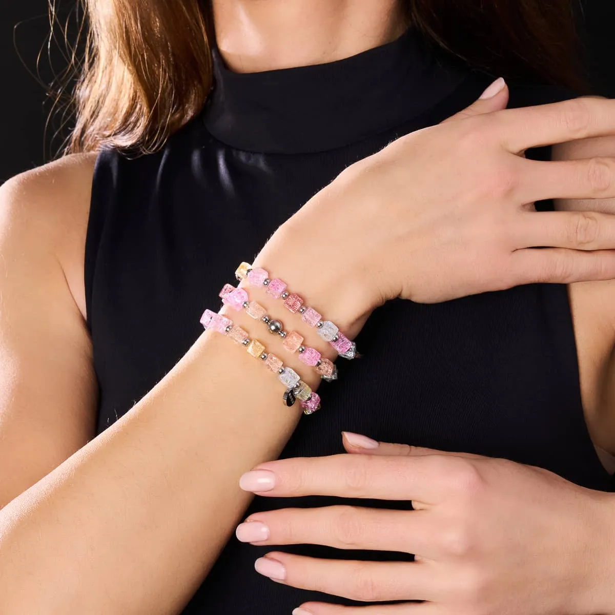 Rainbow Delight | Glitter Glass | Sugar Cube Bracelet