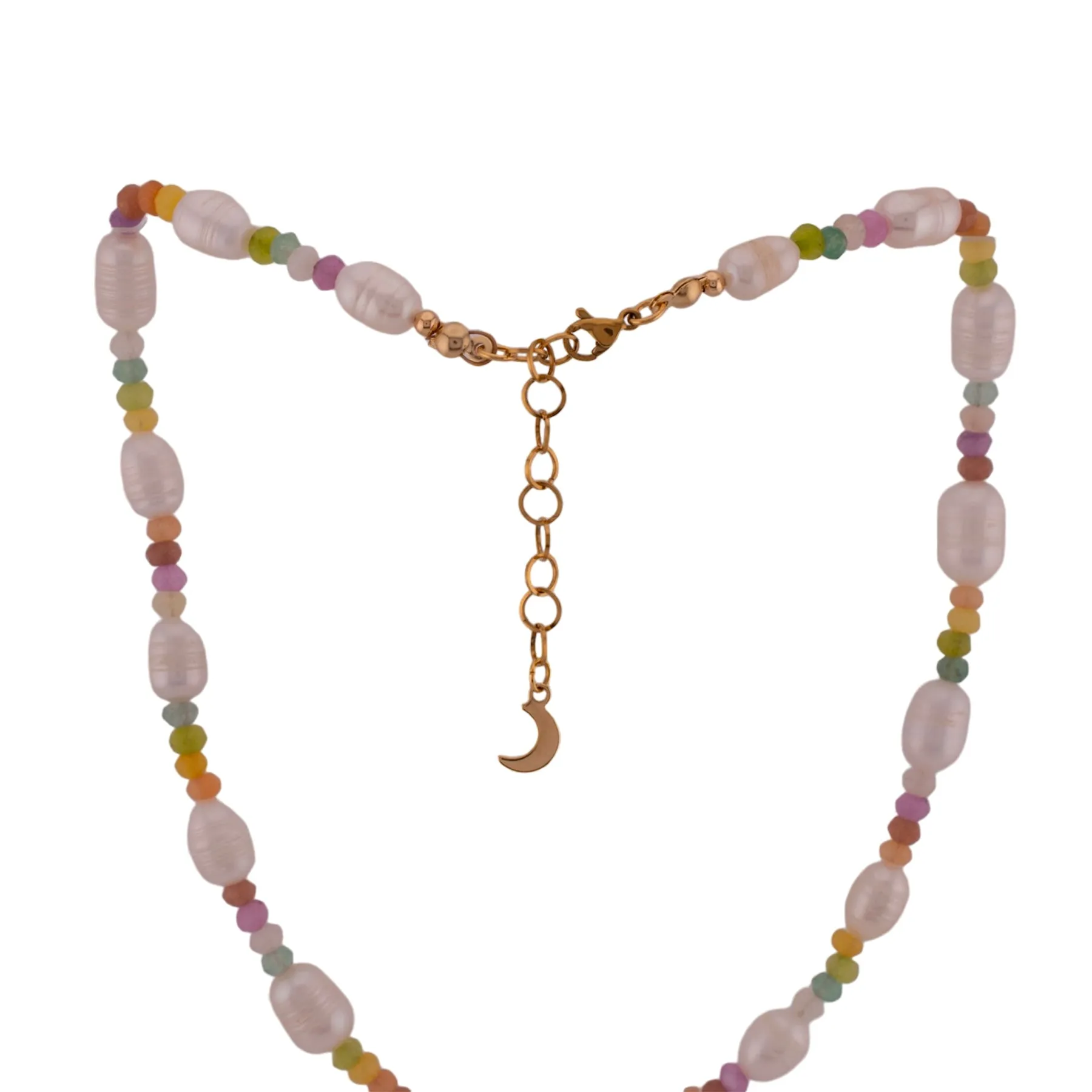 Rainbow Jade & Pearl Necklace (Final Sale)