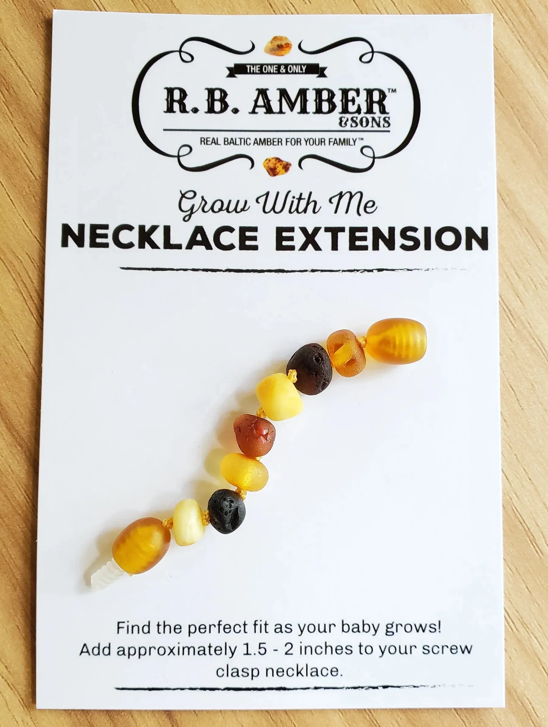 Raw Amber Necklace Extenders