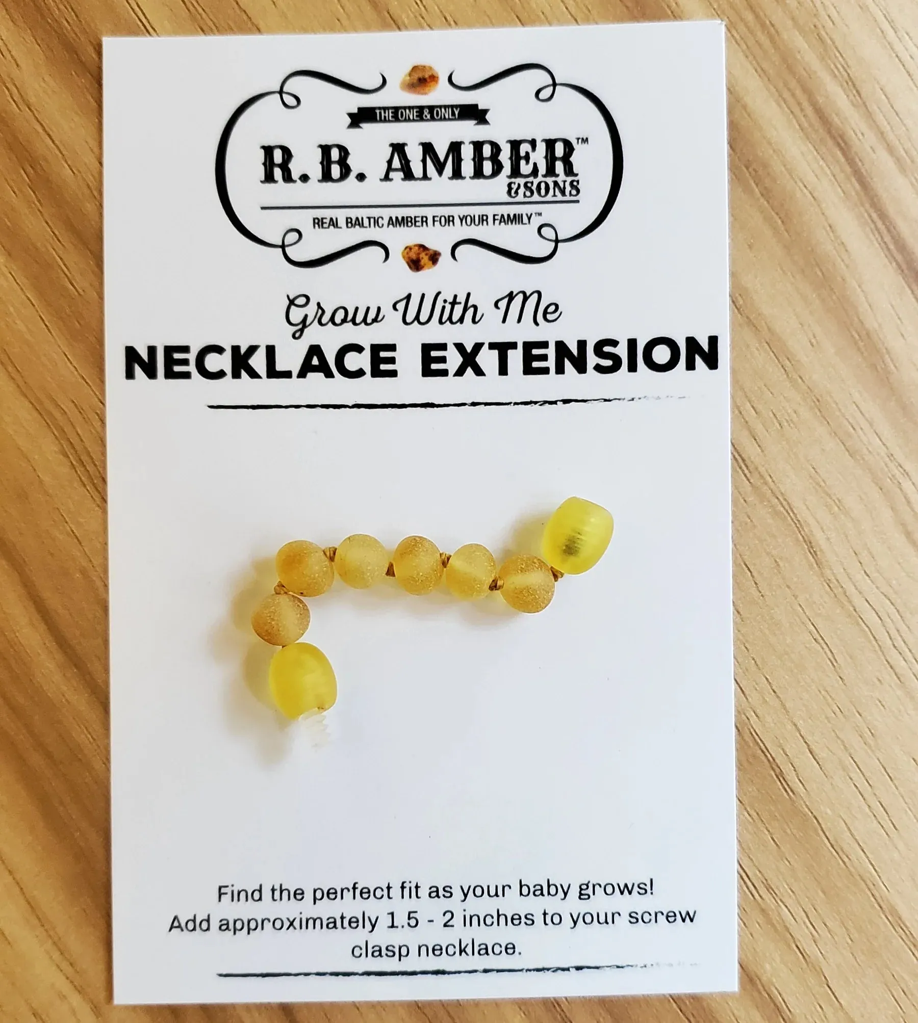 Raw Amber Necklace Extenders