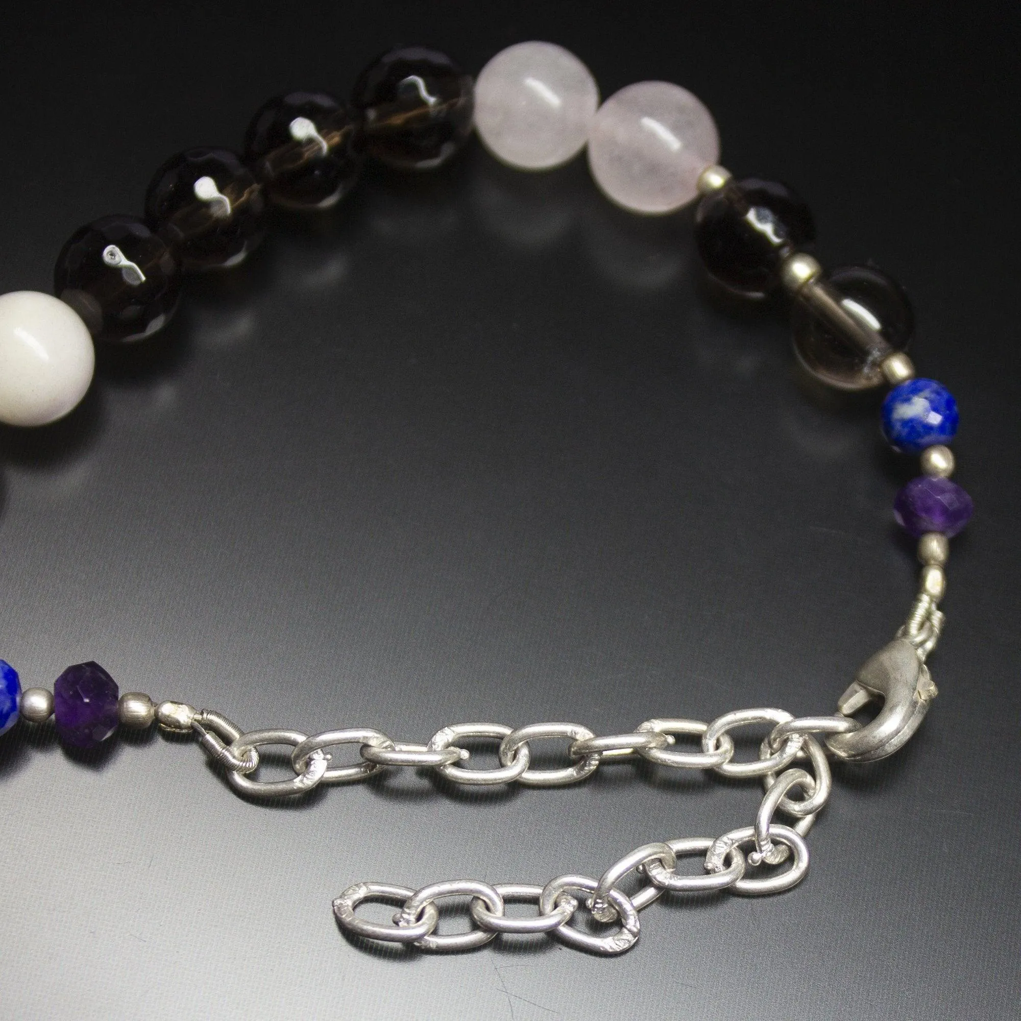 Ready to wear - Natural Multi Gemstone Plain Round Loose Gemstone Beaded Necklace
