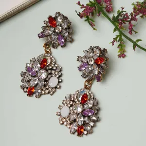 Red Crystal Chandelier Earrings
