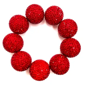Red Crystal Sphere Stretch Statement Bracelet