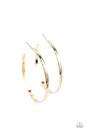 Reporting for Duty Gold Paparazzi Earrings