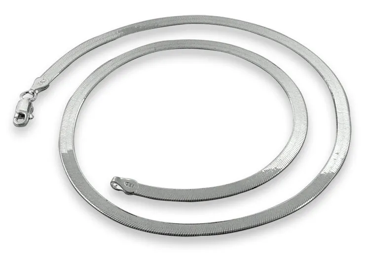 Rhodium Sterling Silver 18" Magic Herringbone Chain 3.6MM