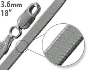 Rhodium Sterling Silver 18" Magic Herringbone Chain 3.6MM
