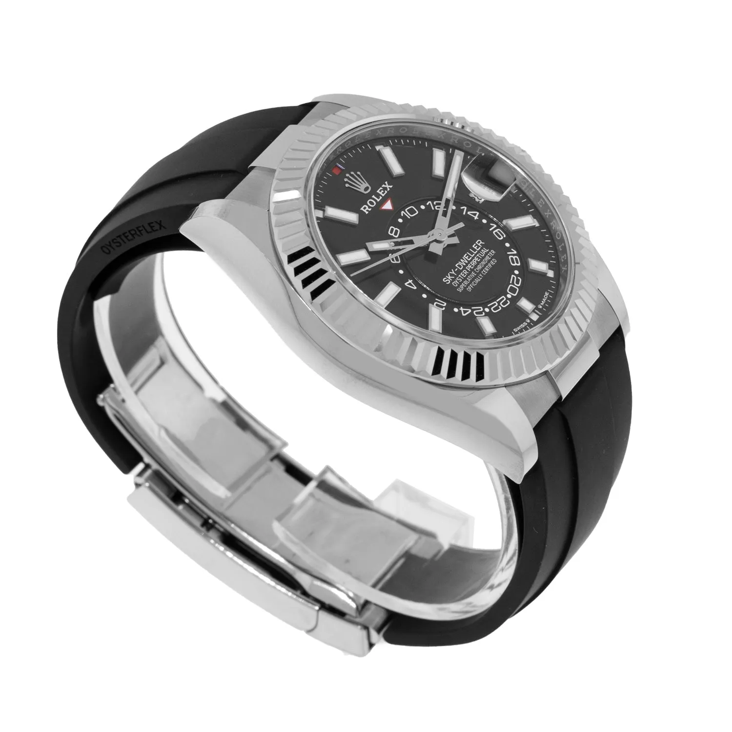 Rolex Sky-Dweller 42mm White Gold Black Index Dial & Fluted Bezel 336239