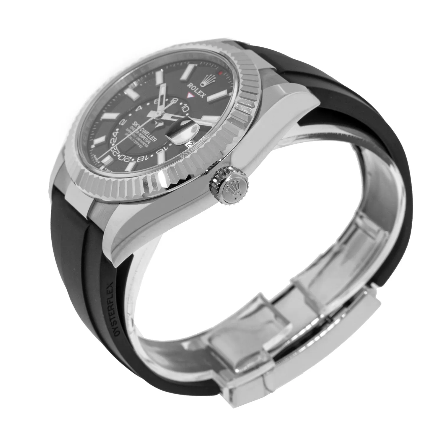 Rolex Sky-Dweller 42mm White Gold Black Index Dial & Fluted Bezel 336239
