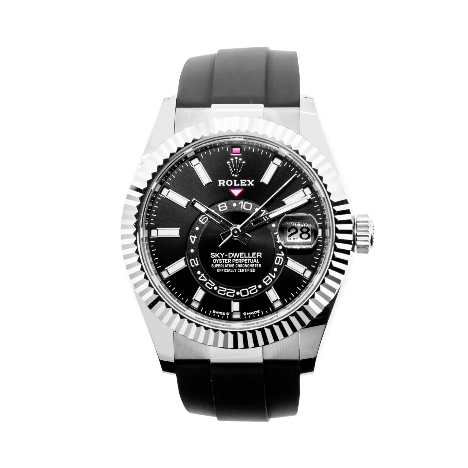 Rolex Sky-Dweller 42mm White Gold Black Index Dial & Fluted Bezel 336239