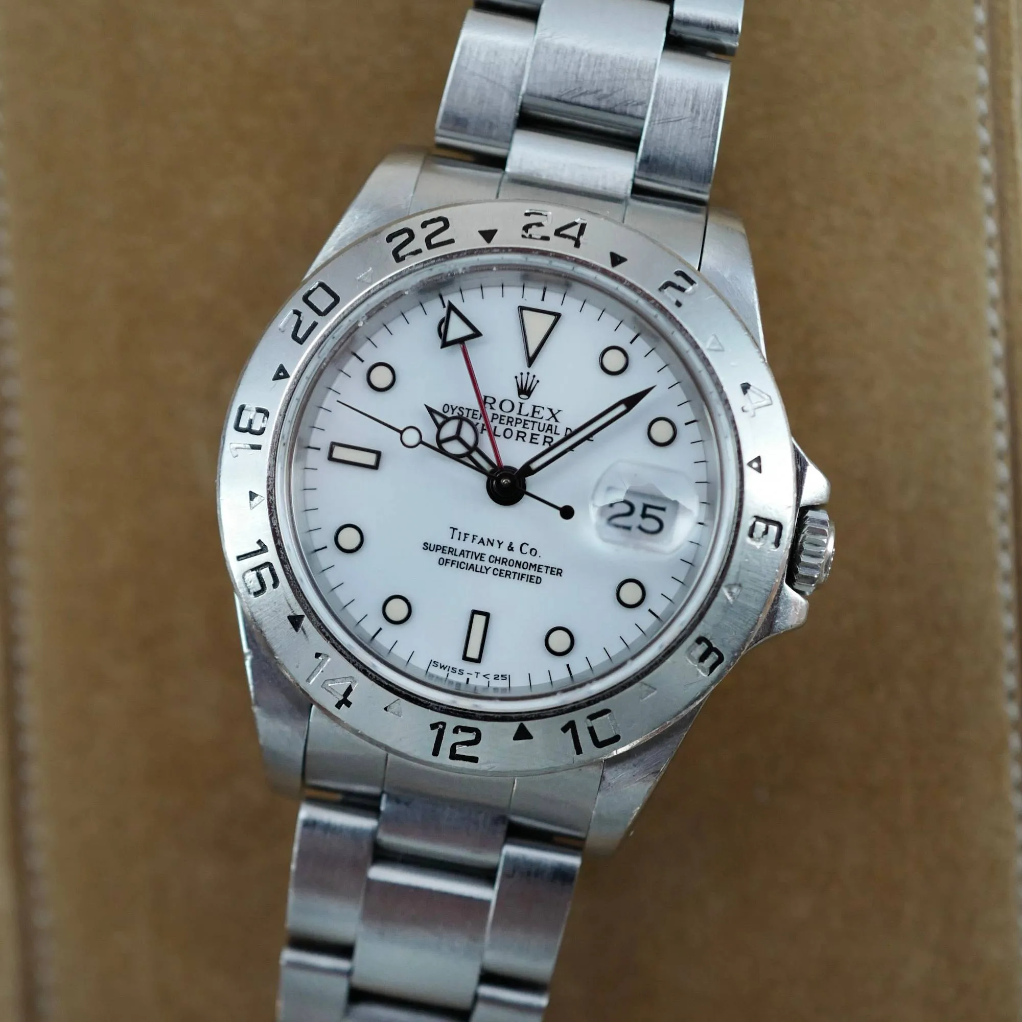 Rolex Steel Explorer II White Dial Tiffany Dial 16570