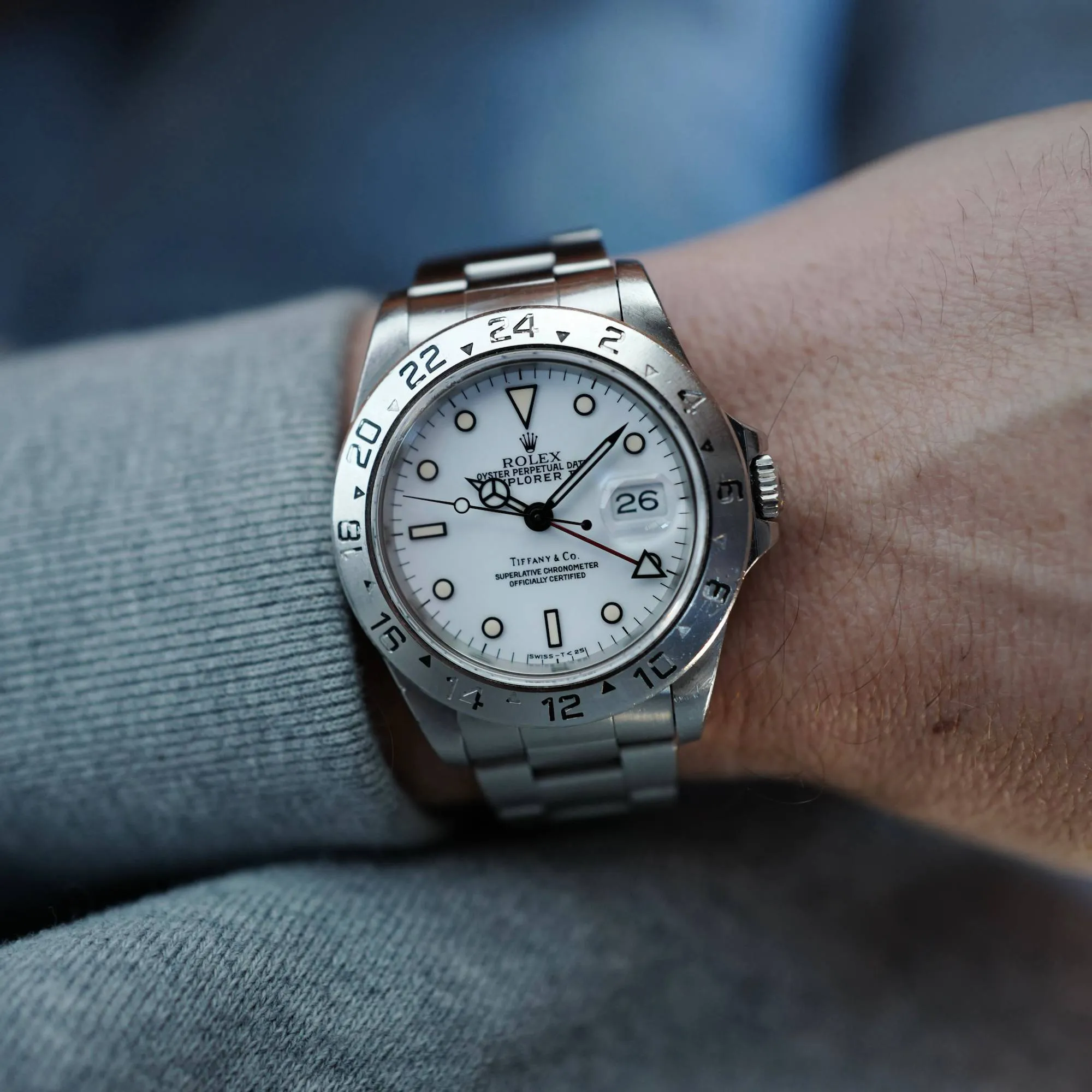 Rolex Steel Explorer II White Dial Tiffany Dial 16570