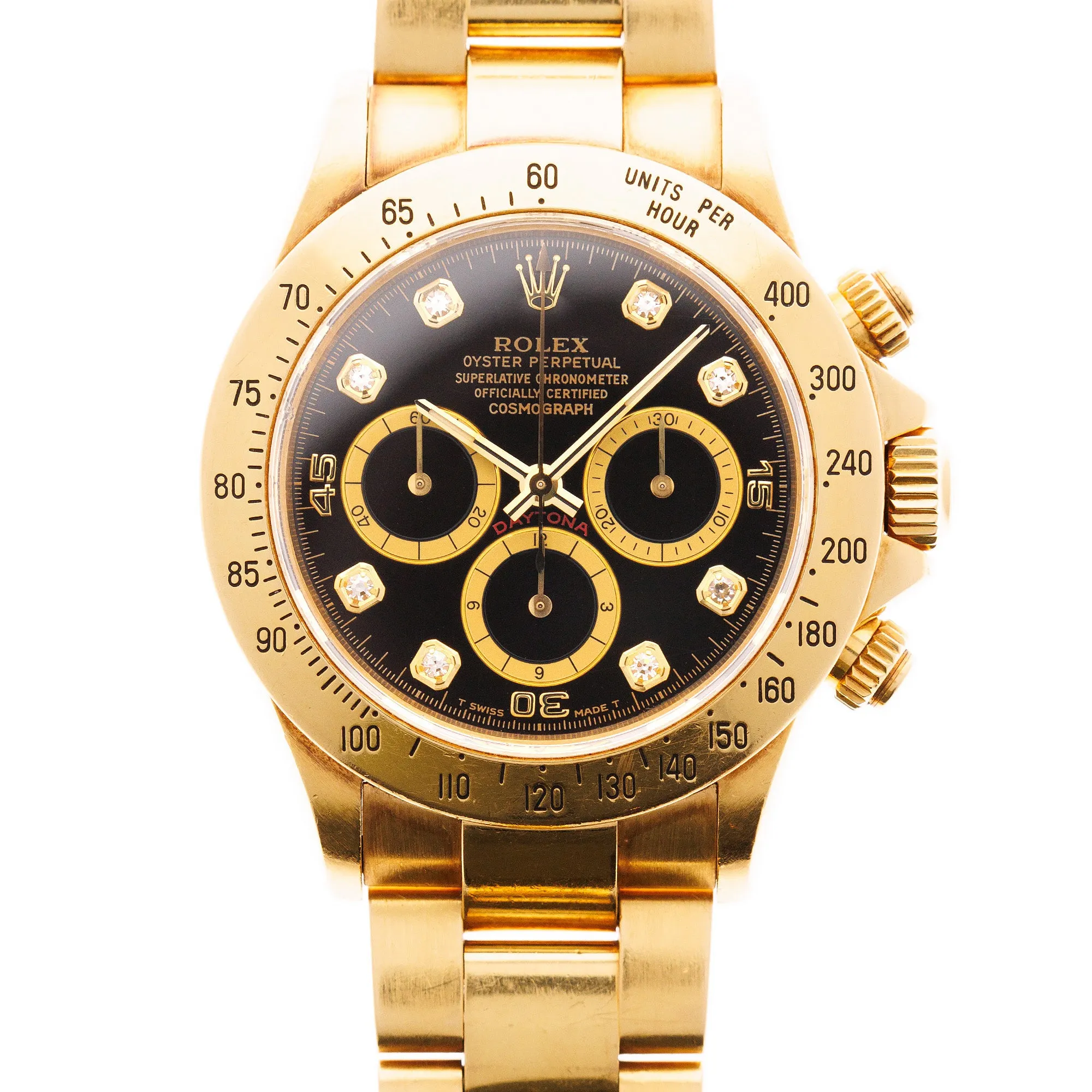 Rolex Yellow Gold Daytona Zenith Watch Ref. 16528 with Inverted Six Dial