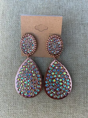 Rose Gold Crystal Post Earrings