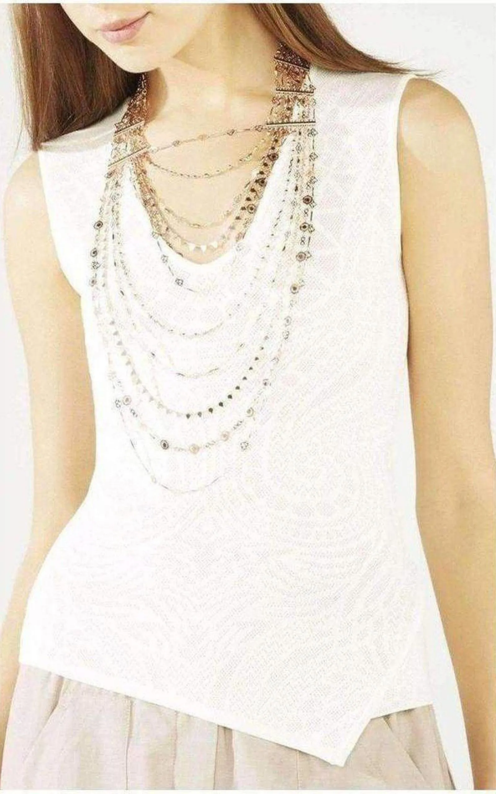 Rose Gold Layered Novelty Chain Necklace