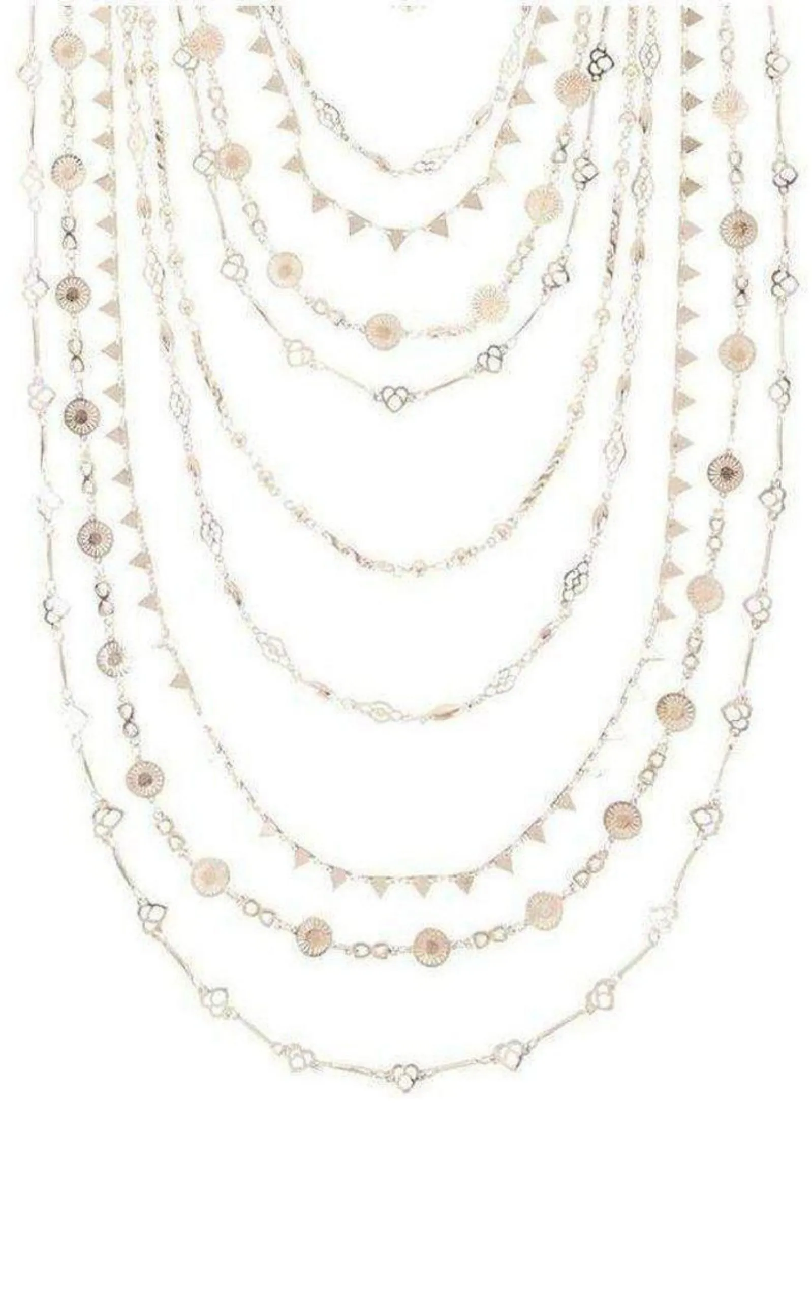 Rose Gold Layered Novelty Chain Necklace