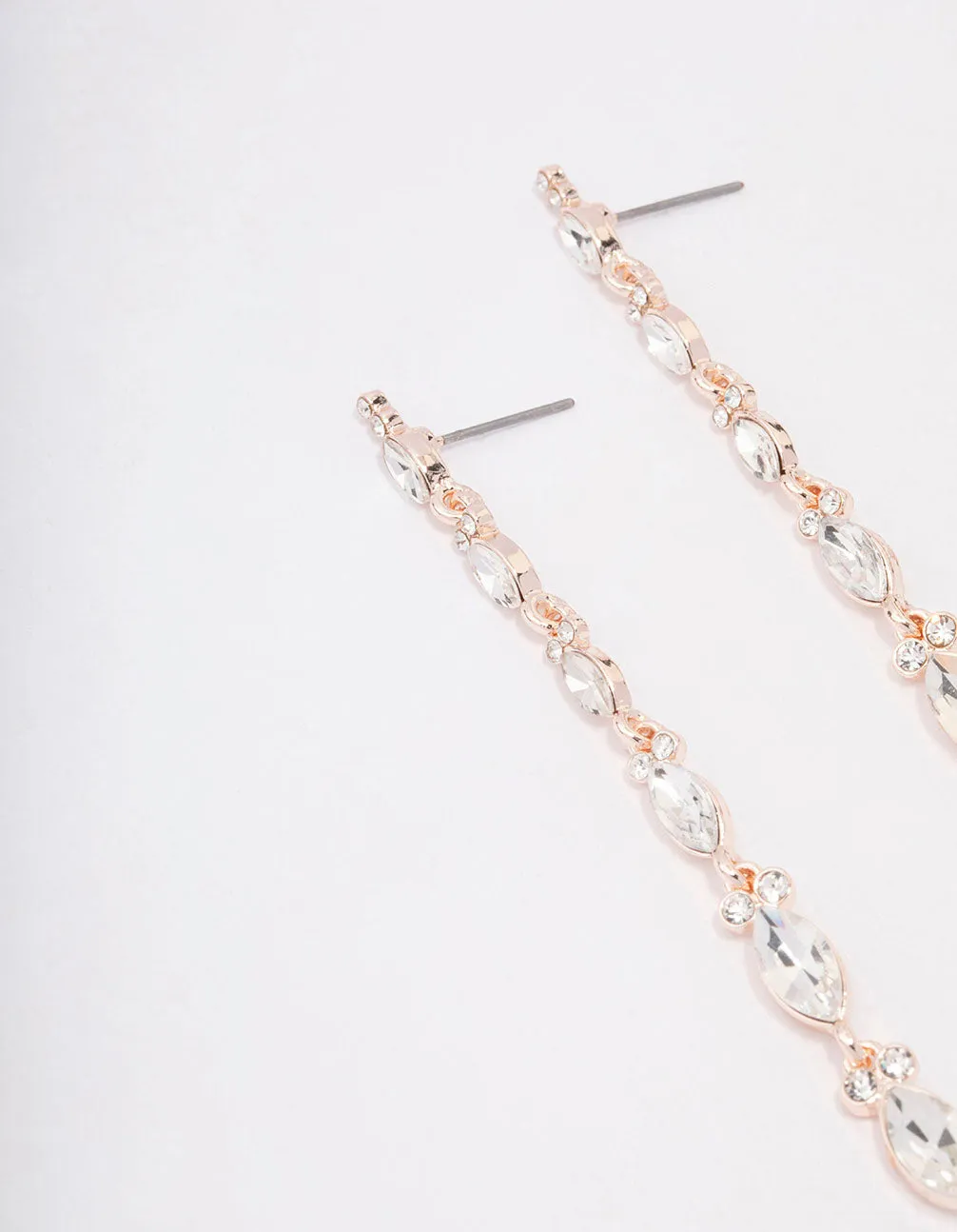Rose Gold Pear Cup Chain Drop Earrings