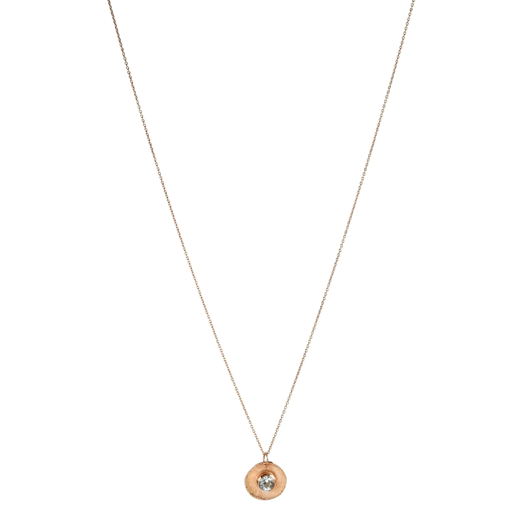 Rose Gold "Topaz Stone Medal" Necklace
