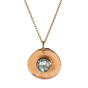 Rose Gold "Topaz Stone Medal" Necklace