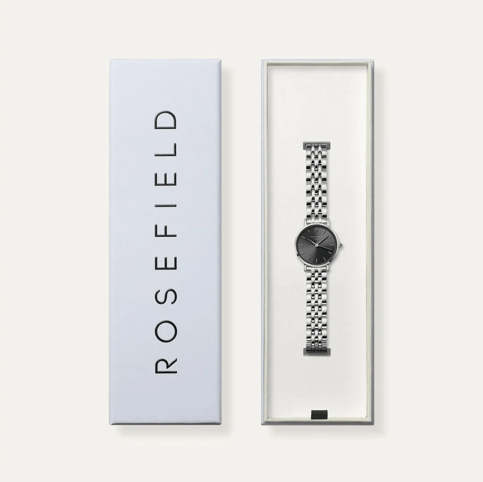 ROSEFIELD The Small Edit Black Face - Silver Strap