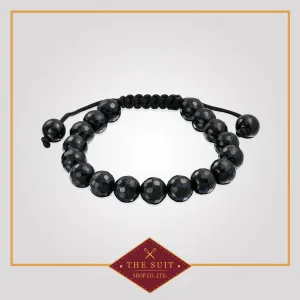 Round Ball Bead Faceted Gemstones Shamballa Inspired Strand Bracelet
