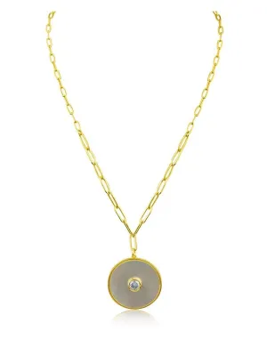 Round CZ Disc Pendant