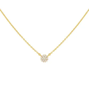 Round Pavé Disc Necklace