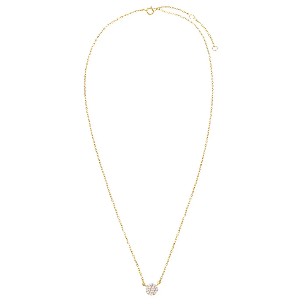Round Pavé Disc Necklace
