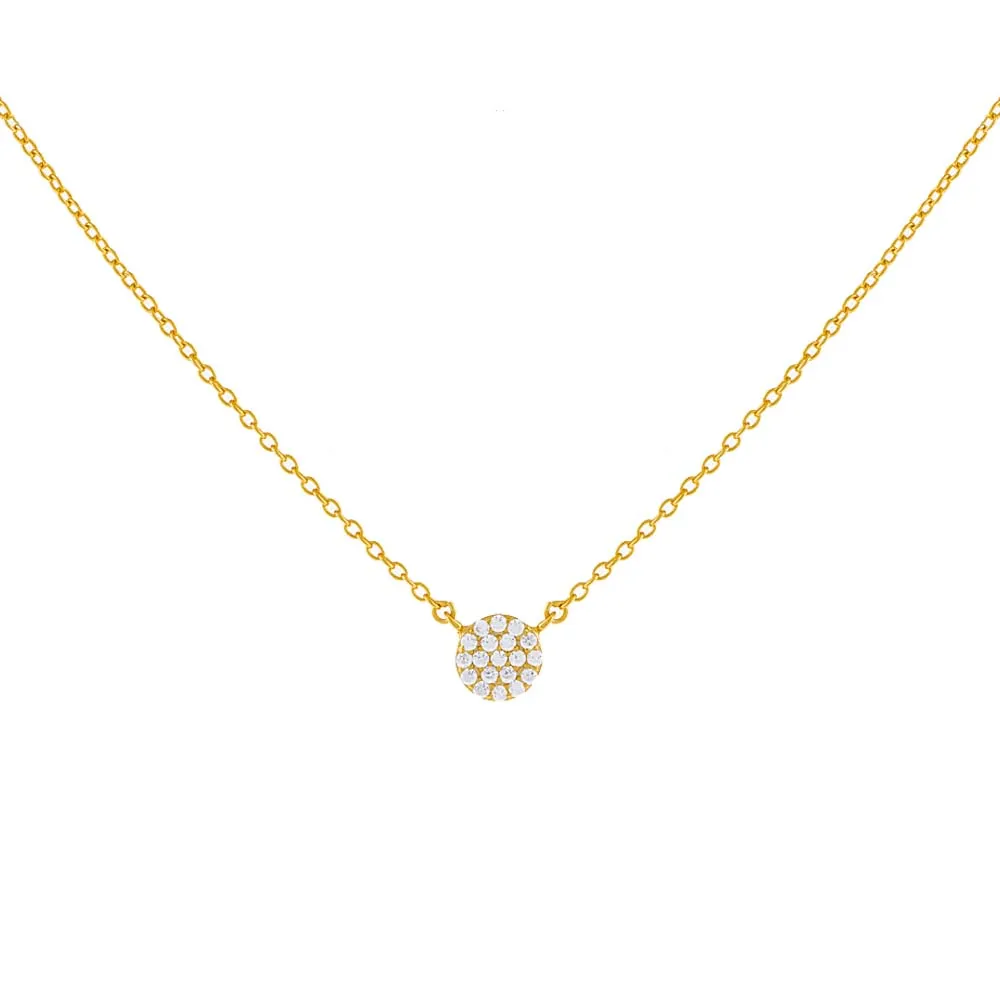 Round Pavé Disc Necklace