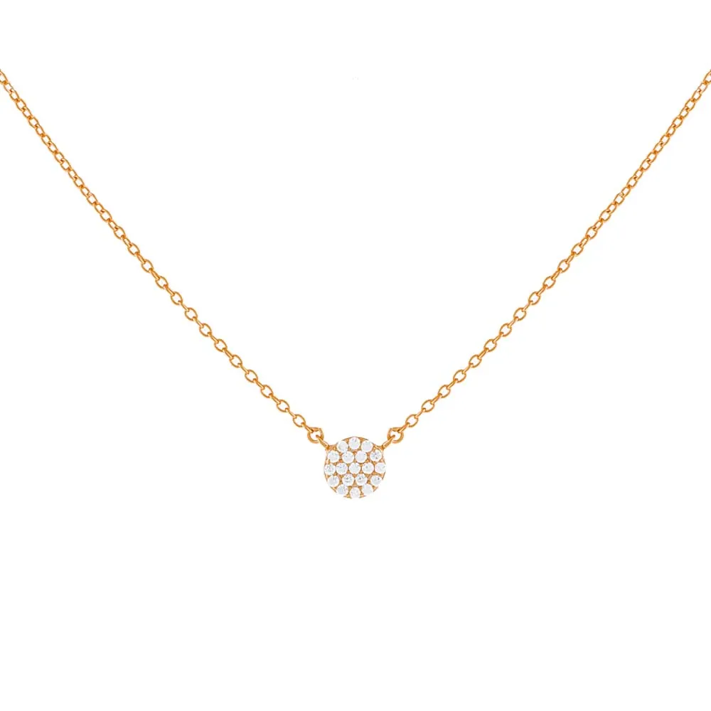 Round Pavé Disc Necklace