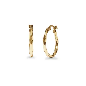 Round Twist Hoop Earrings in 9ct Yellow Gold