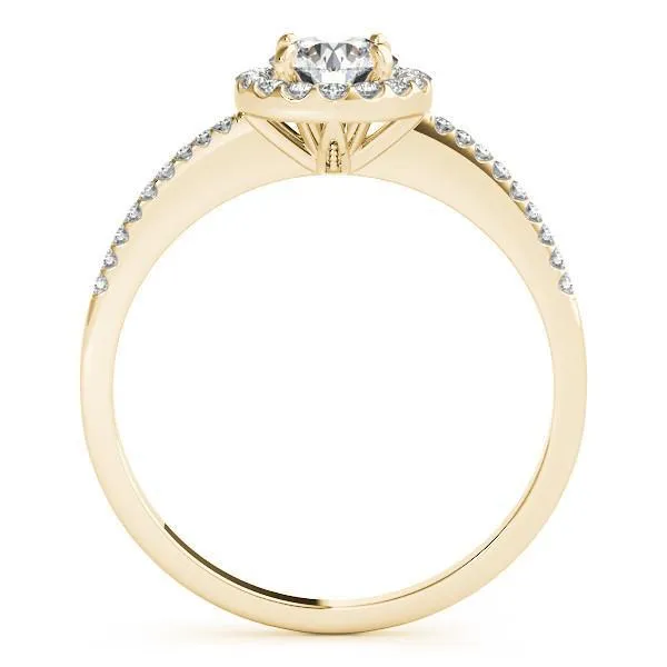 Roxy Round Center Stone Diamond Halo Radiant Basket Engagement Ring