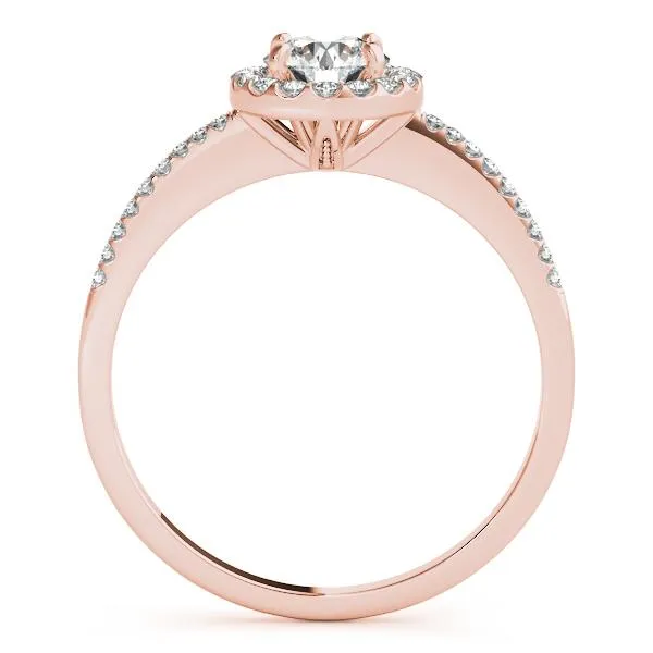 Roxy Round Center Stone Diamond Halo Radiant Basket Engagement Ring