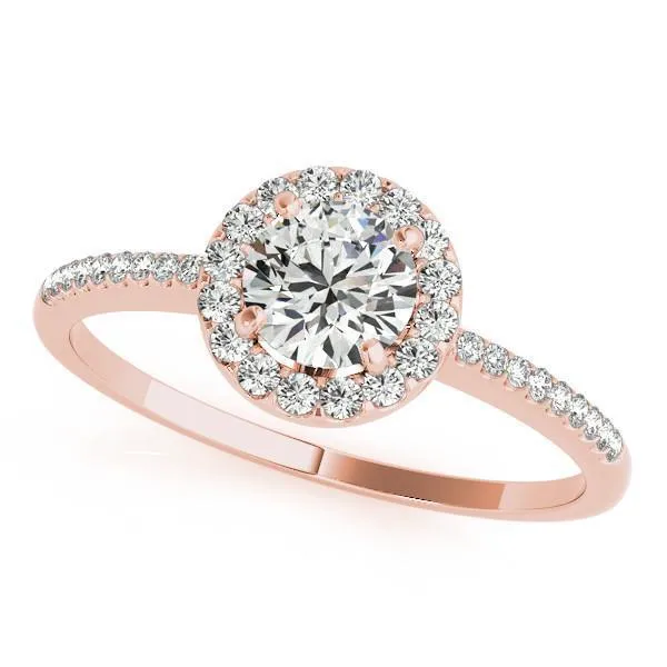 Roxy Round Center Stone Diamond Halo Radiant Basket Engagement Ring