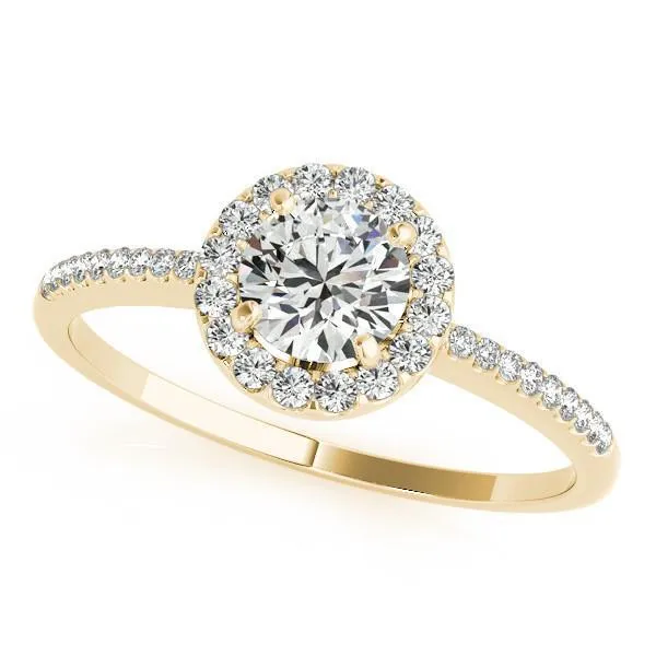 Roxy Round Center Stone Diamond Halo Radiant Basket Engagement Ring